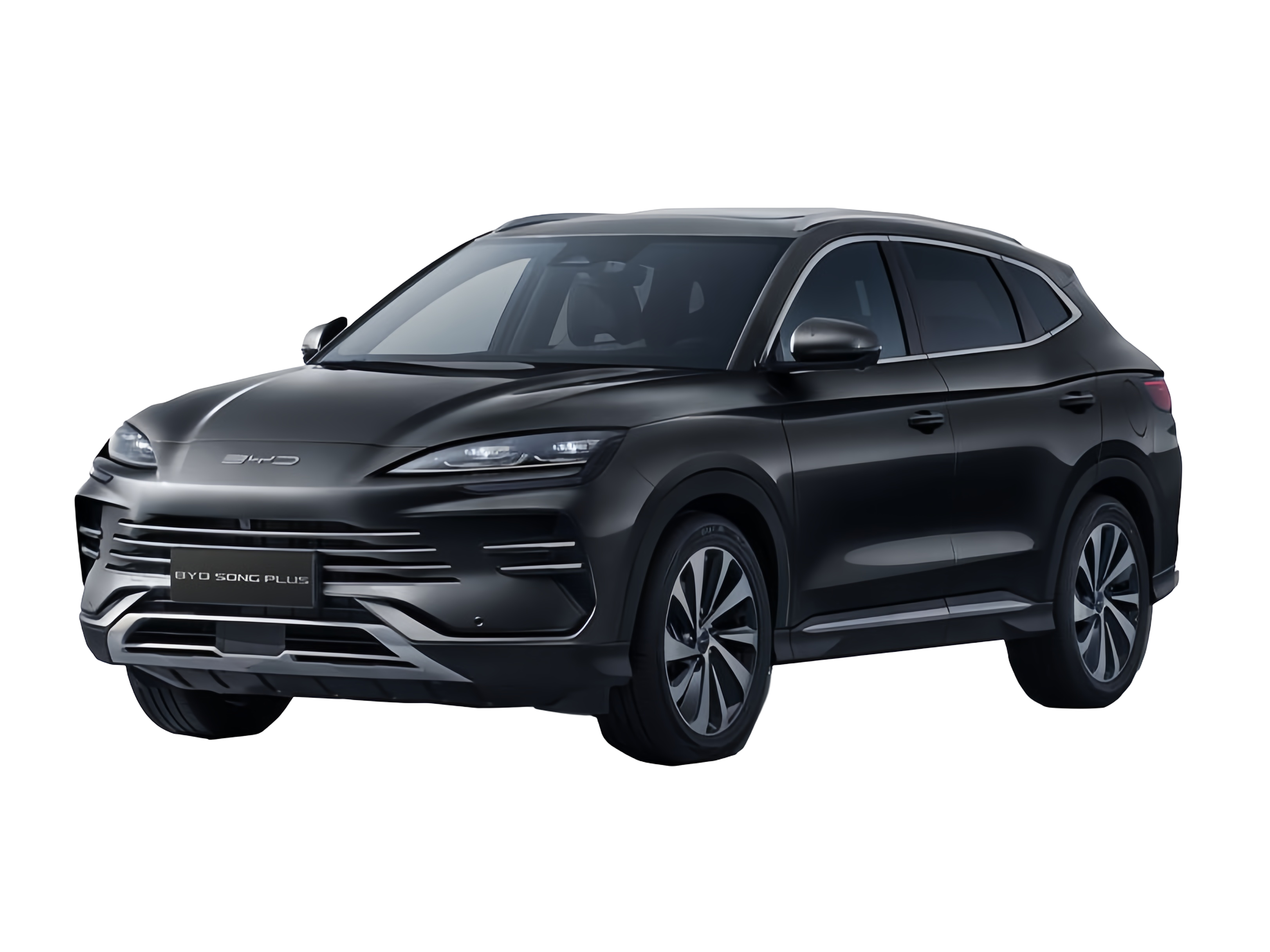 Black luxury electric SUV with sleek modern design and aerodynamic body shape